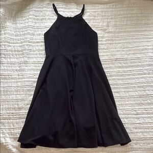 Lulu's Black Halter Fit and Flare Midi Dress